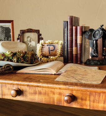 Display of legacy memorabilia and antiques from Parker Ranch